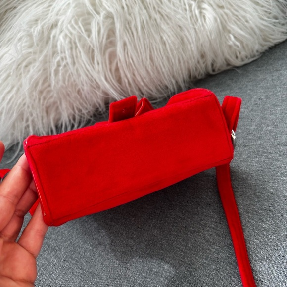 JULIA SKERGETH Ledertasche Mini Bag ULTRA MINI BAG Velur Red - Picture 5 of 12